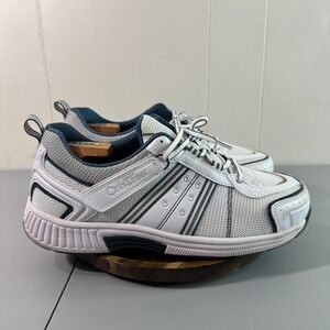 Orthofeet Mens 8 6E XX Wide White Blue Athletic Comfort Walking Shoes
